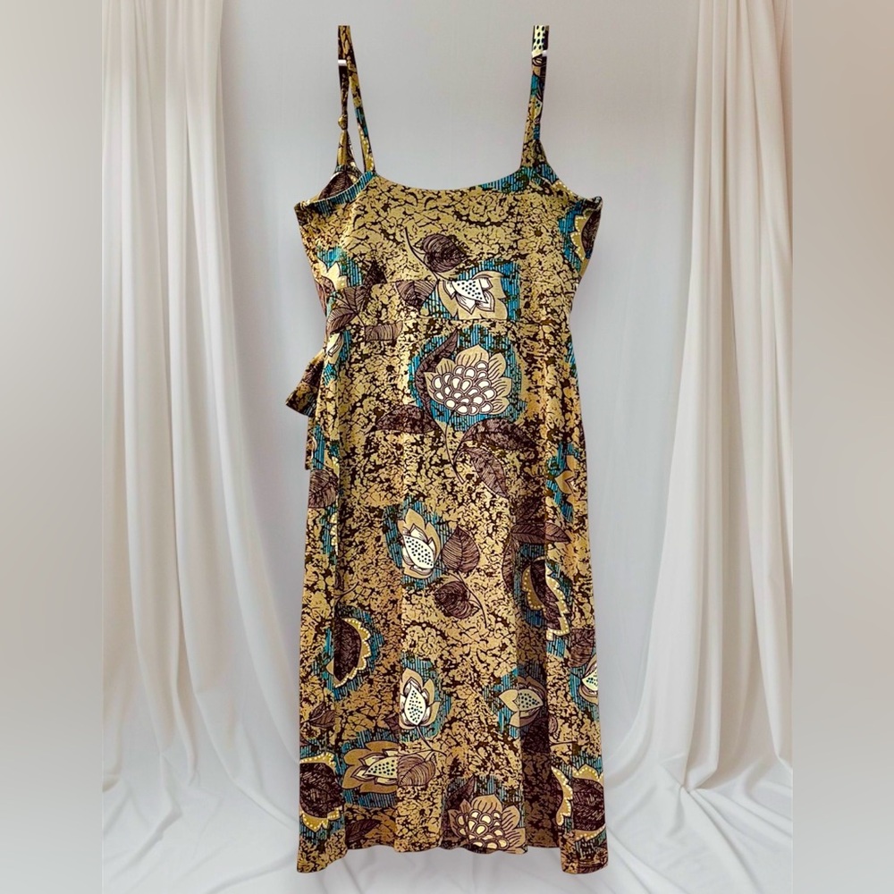 SOLD/RESERVED H&M Faux Wrap Dress - Sage Green W/ Floral, Paisley W Size 6 - Picture 2 of 7
